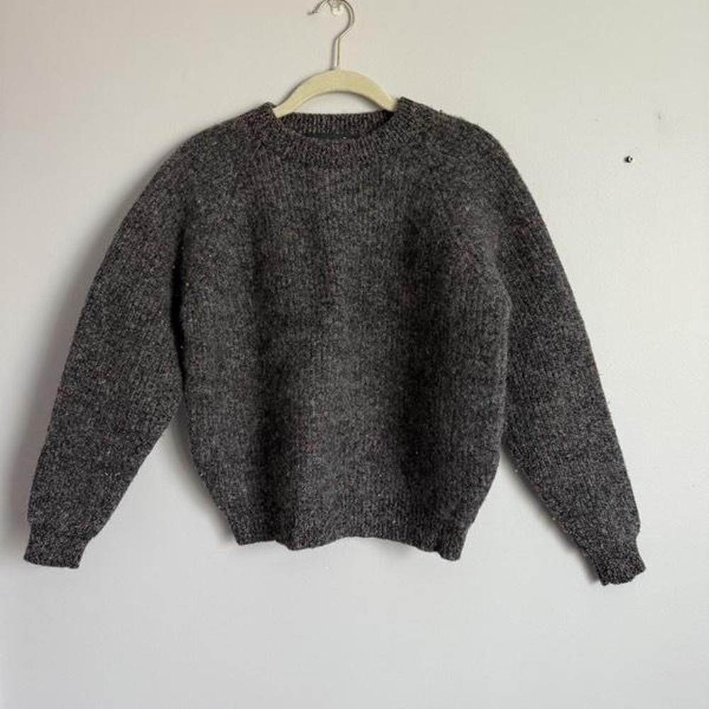 Vintage Hunting Horn grey 100% Shetland wool sweater Size L